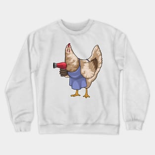 Chicken Hairdresser Hair dryer Crewneck Sweatshirt